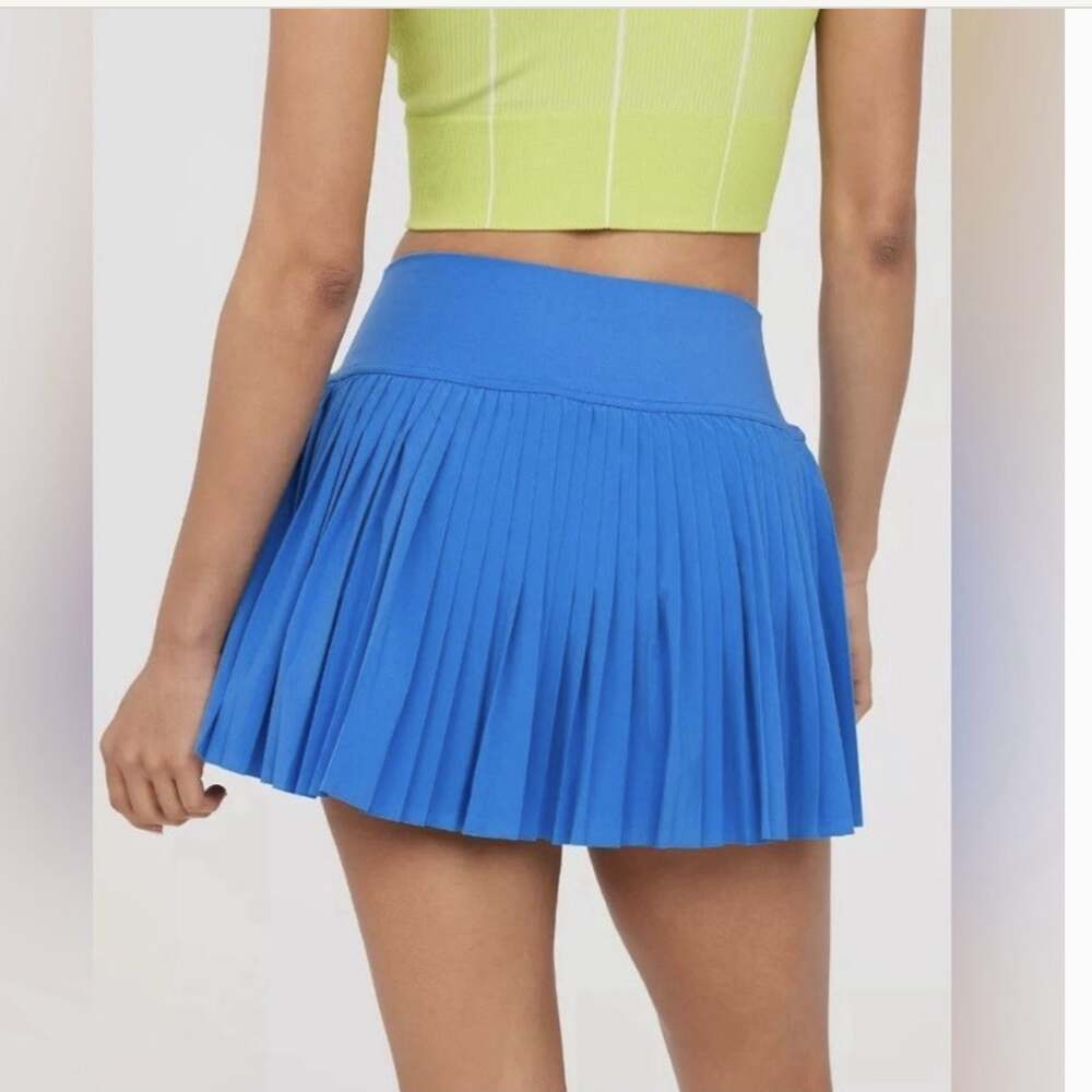 Aerie All Aces Tennis Skirt Blue Pleated Attached Shorts Size Small